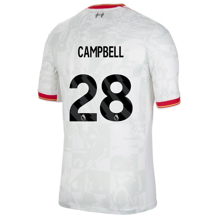 Danxen Mænd Megan Campbell #28 Hvid Rød Sort Tredje Sæt Spillertrøjer 2024/25 Trøje T-Shirt