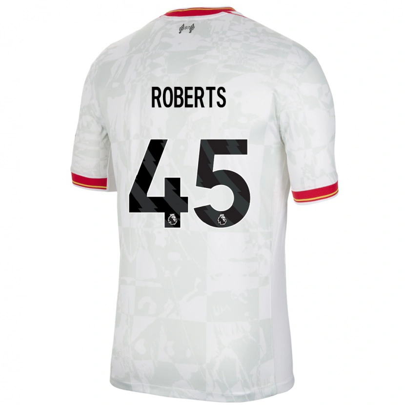 Danxen Mænd Iwan Roberts #45 Hvid Rød Sort Tredje Sæt Spillertrøjer 2024/25 Trøje T-Shirt
