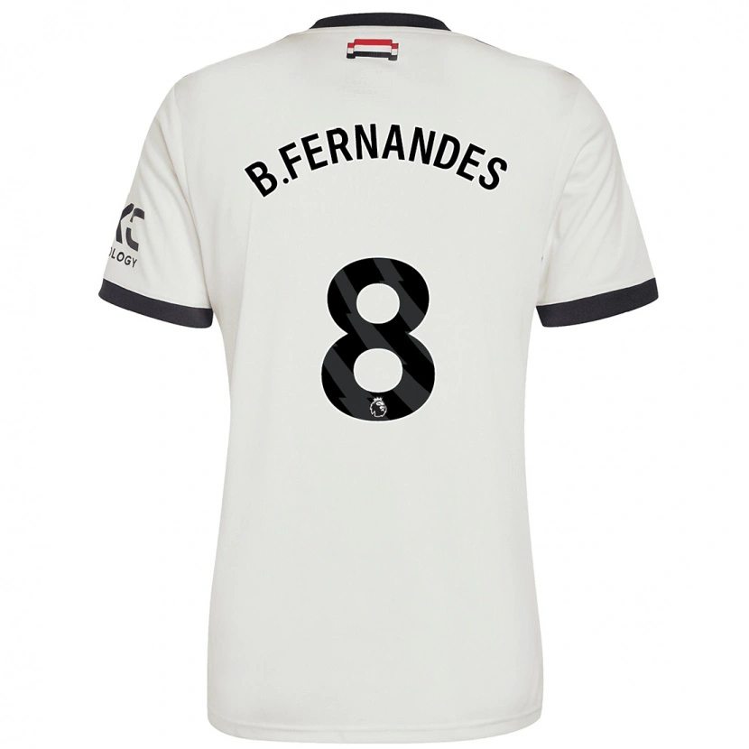 Danxen Mænd Bruno Fernandes #8 Råhvid Tredje Sæt Spillertrøjer 2024/25 Trøje T-Shirt