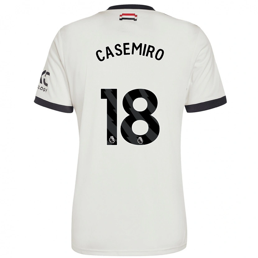 Danxen Mænd Casemiro #18 Råhvid Tredje Sæt Spillertrøjer 2024/25 Trøje T-Shirt