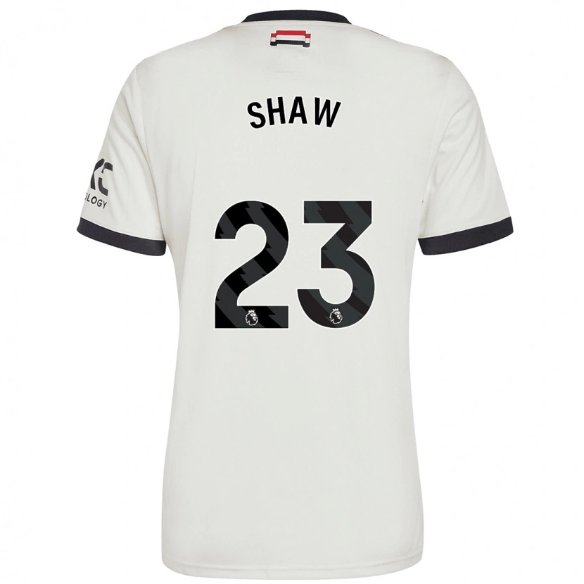 Danxen Mænd Luke Shaw #23 Råhvid Tredje Sæt Spillertrøjer 2024/25 Trøje T-Shirt