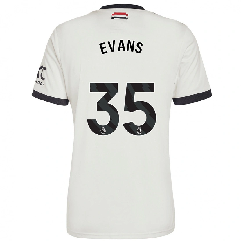 Danxen Mænd Jonny Evans #35 Råhvid Tredje Sæt Spillertrøjer 2024/25 Trøje T-Shirt