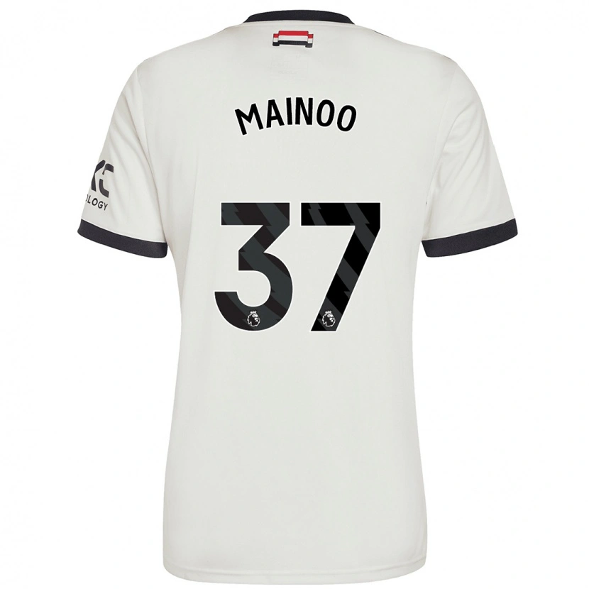 Danxen Mænd Kobbie Mainoo #37 Råhvid Tredje Sæt Spillertrøjer 2024/25 Trøje T-Shirt