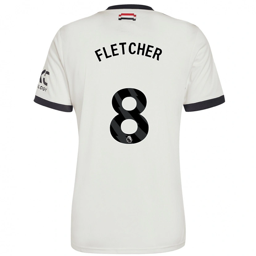 Danxen Mænd Tyler Fletcher #8 Råhvid Tredje Sæt Spillertrøjer 2024/25 Trøje T-Shirt