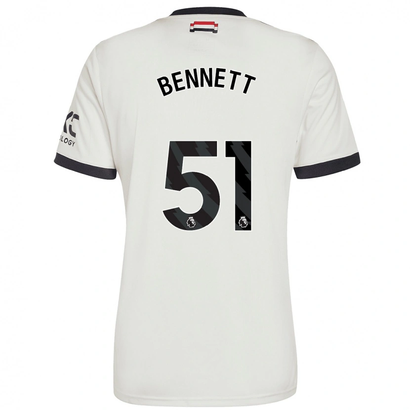 Danxen Mænd Rhys Bennett #51 Råhvid Tredje Sæt Spillertrøjer 2024/25 Trøje T-Shirt
