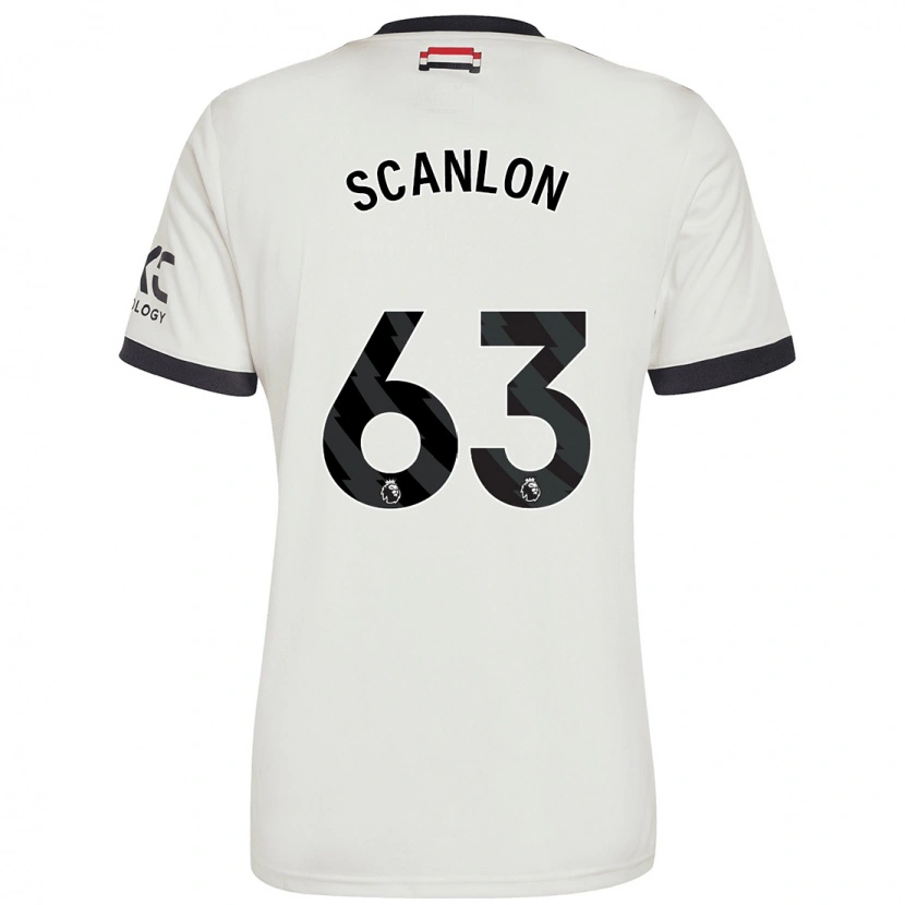 Danxen Mænd James Scanlon #63 Råhvid Tredje Sæt Spillertrøjer 2024/25 Trøje T-Shirt