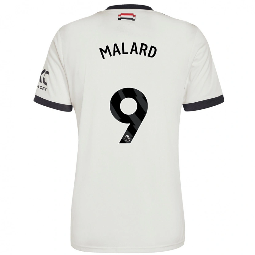 Danxen Mænd Melvine Malard #9 Råhvid Tredje Sæt Spillertrøjer 2024/25 Trøje T-Shirt