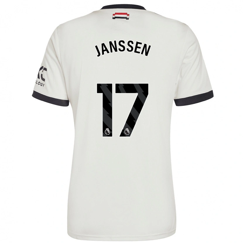 Danxen Mænd Dominique Janssen #17 Råhvid Tredje Sæt Spillertrøjer 2024/25 Trøje T-Shirt