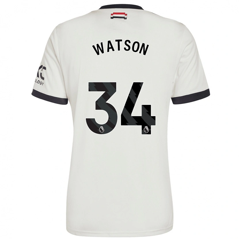 Danxen Mænd Emma Watson #34 Råhvid Tredje Sæt Spillertrøjer 2024/25 Trøje T-Shirt