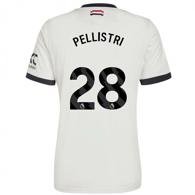Danxen Mænd Facundo Pellistri #28 Råhvid Tredje Sæt Spillertrøjer 2024/25 Trøje T-Shirt