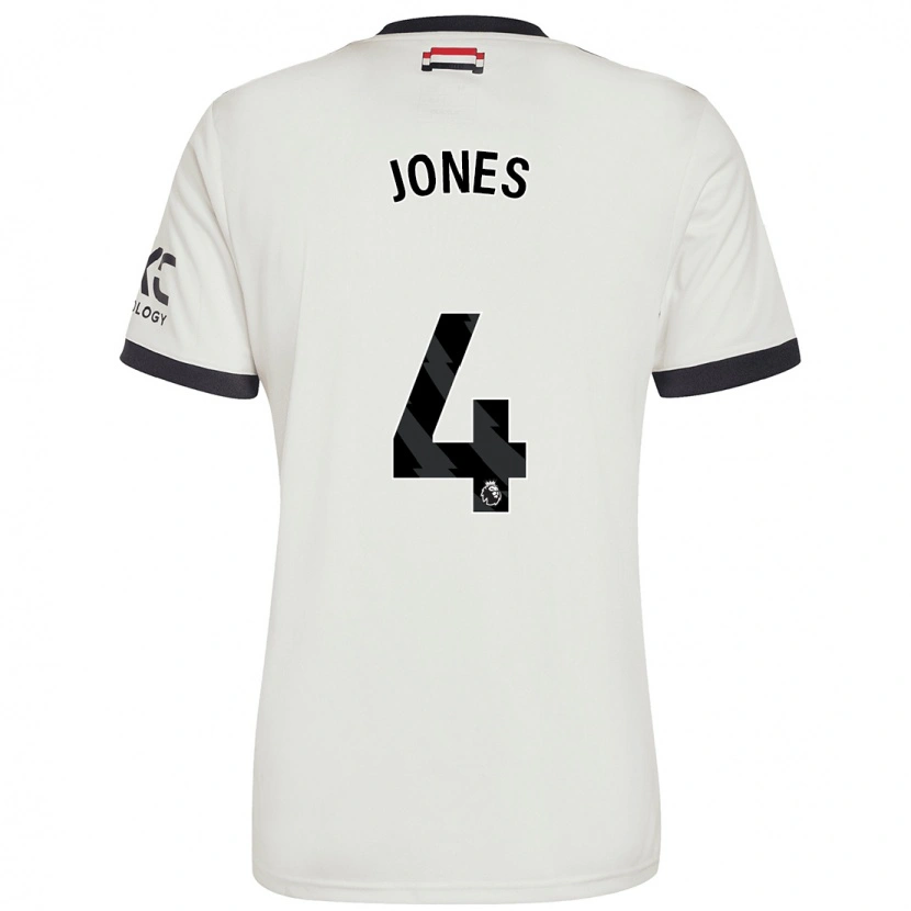Danxen Mænd Phil Jones #4 Råhvid Tredje Sæt Spillertrøjer 2024/25 Trøje T-Shirt