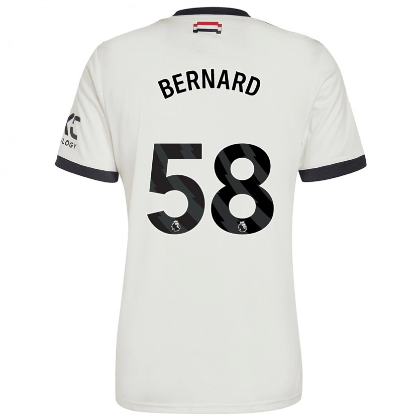 Danxen Mænd Bernard #58 Råhvid Tredje Sæt Spillertrøjer 2024/25 Trøje T-Shirt