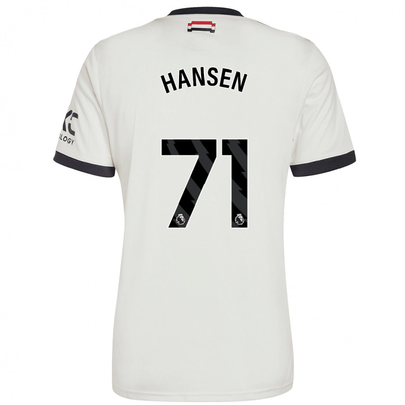 Danxen Mænd Isak Hansen-Aaroen #71 Råhvid Tredje Sæt Spillertrøjer 2024/25 Trøje T-Shirt