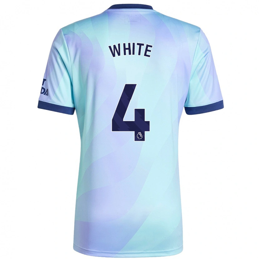 Danxen Mænd Ben White #4 Aqua Tredje Sæt Spillertrøjer 2024/25 Trøje T-Shirt