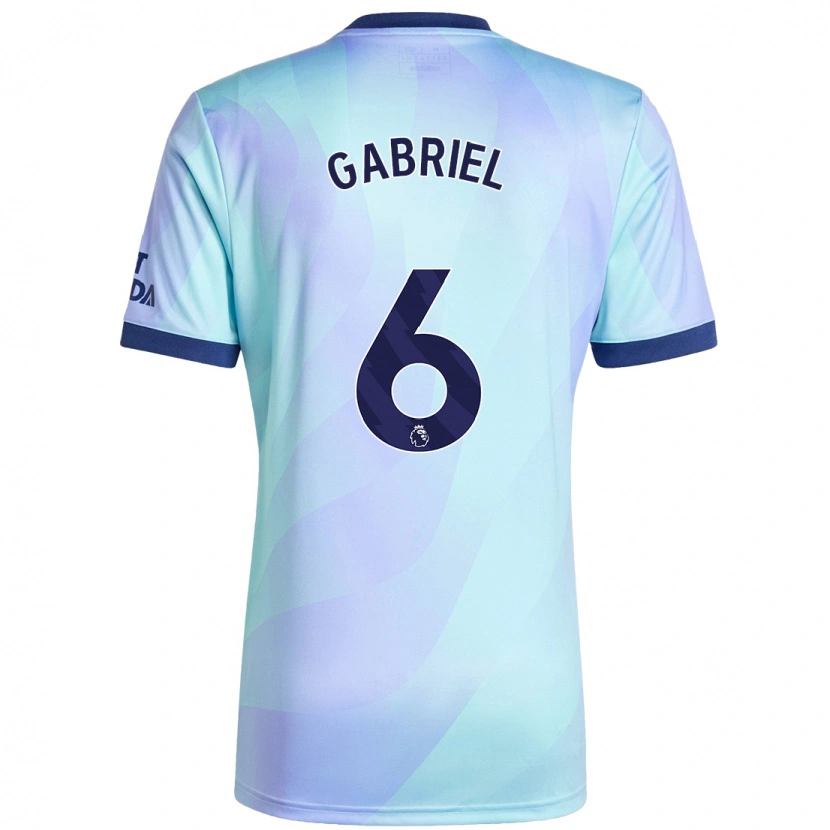 Danxen Mænd Gabriel Magalhães #6 Aqua Tredje Sæt Spillertrøjer 2024/25 Trøje T-Shirt