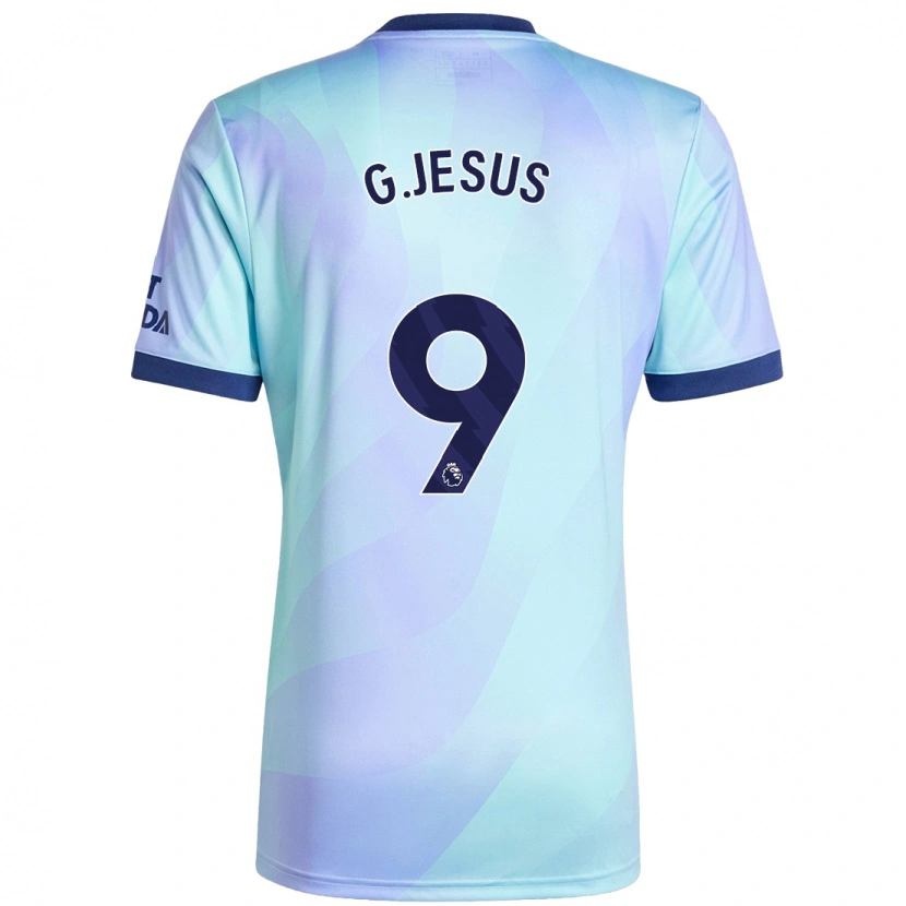Danxen Mænd Gabriel Jesus #9 Aqua Tredje Sæt Spillertrøjer 2024/25 Trøje T-Shirt