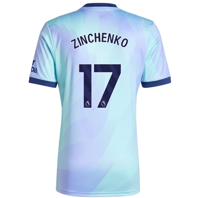 Danxen Mænd Oleksandr Zinchenko #17 Aqua Tredje Sæt Spillertrøjer 2024/25 Trøje T-Shirt