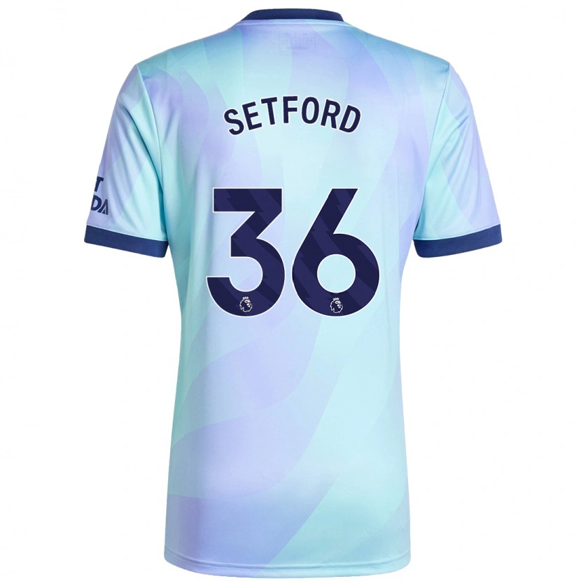 Danxen Mænd Tommy Setford #36 Aqua Tredje Sæt Spillertrøjer 2024/25 Trøje T-Shirt