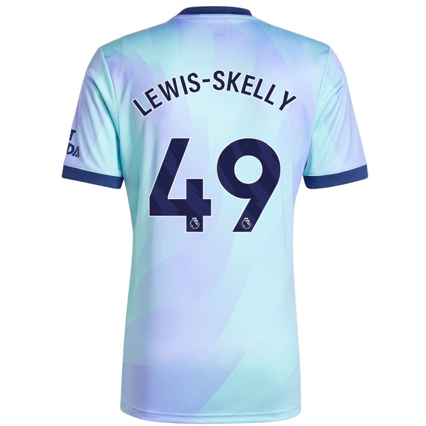 Danxen Mænd Myles Lewis-Skelly #49 Aqua Tredje Sæt Spillertrøjer 2024/25 Trøje T-Shirt
