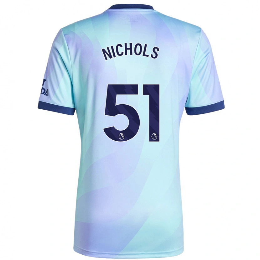 Danxen Mænd Josh Nichols #51 Aqua Tredje Sæt Spillertrøjer 2024/25 Trøje T-Shirt