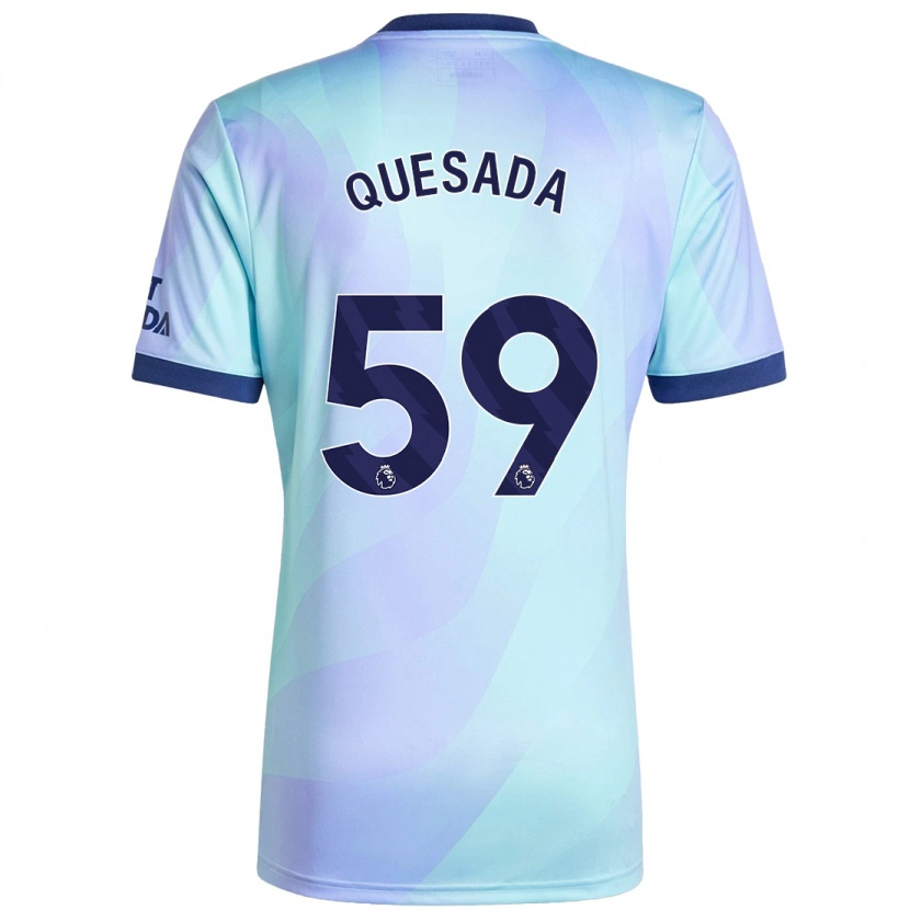 Danxen Mænd Elián Quesada #59 Aqua Tredje Sæt Spillertrøjer 2024/25 Trøje T-Shirt