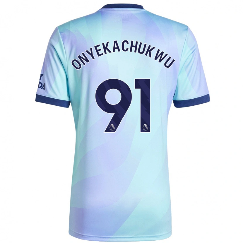 Danxen Mænd Samuel Onyekachukwu #91 Aqua Tredje Sæt Spillertrøjer 2024/25 Trøje T-Shirt