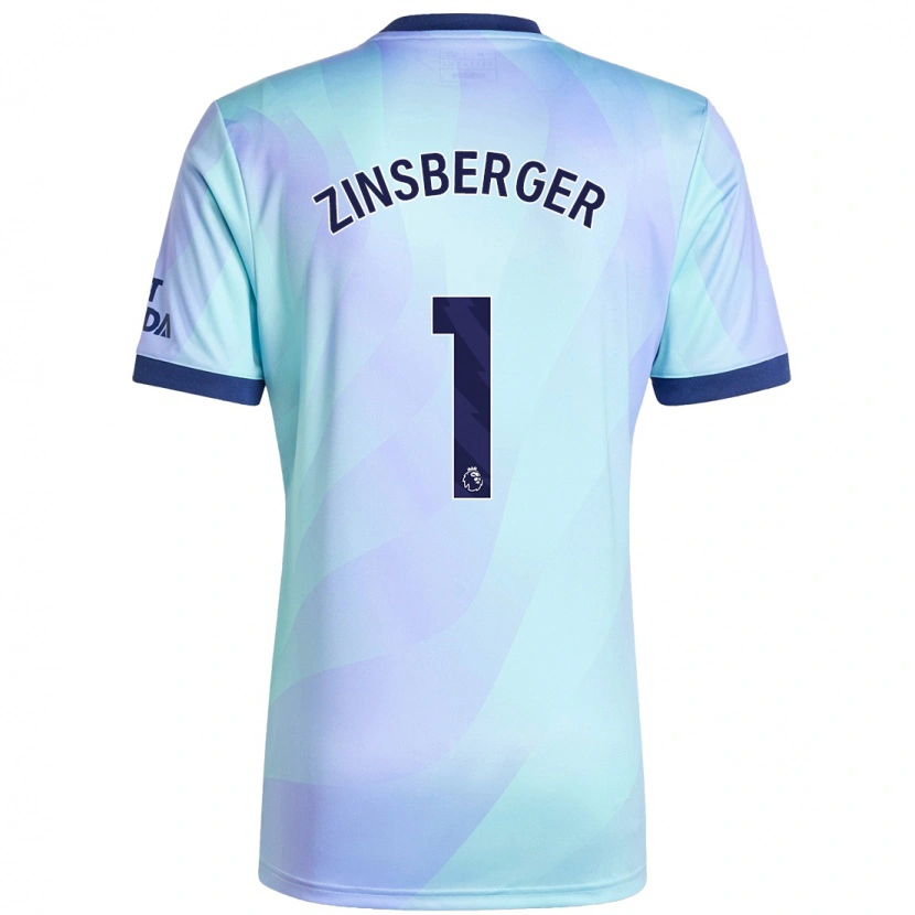 Danxen Mænd Manuela Zinsberger #1 Aqua Tredje Sæt Spillertrøjer 2024/25 Trøje T-Shirt