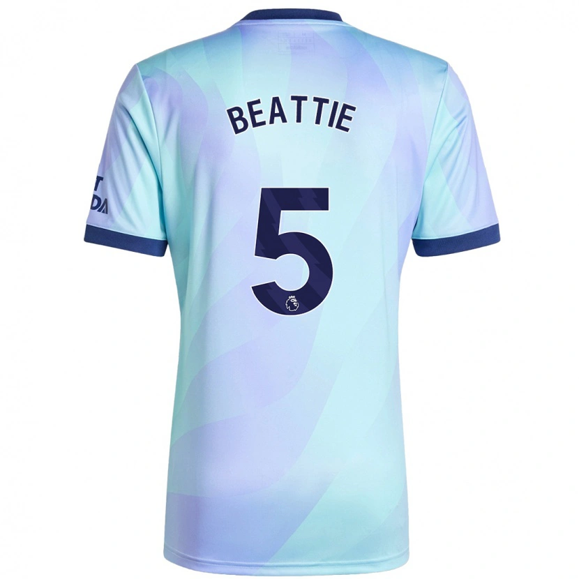 Danxen Mænd Jen Beattie #5 Aqua Tredje Sæt Spillertrøjer 2024/25 Trøje T-Shirt