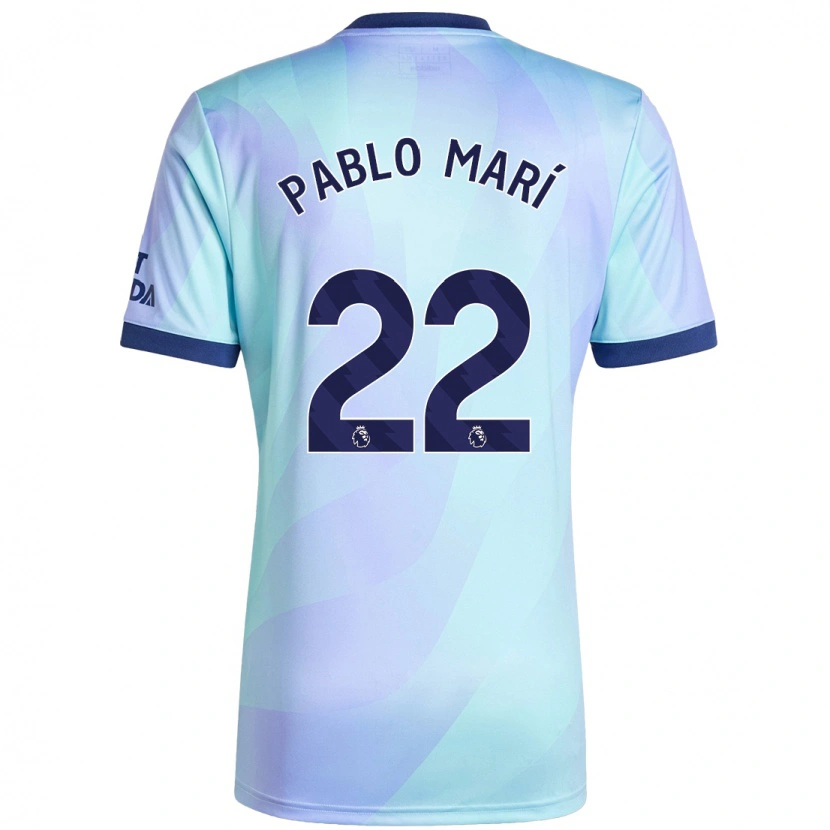 Danxen Mænd Pablo Mari #22 Aqua Tredje Sæt Spillertrøjer 2024/25 Trøje T-Shirt
