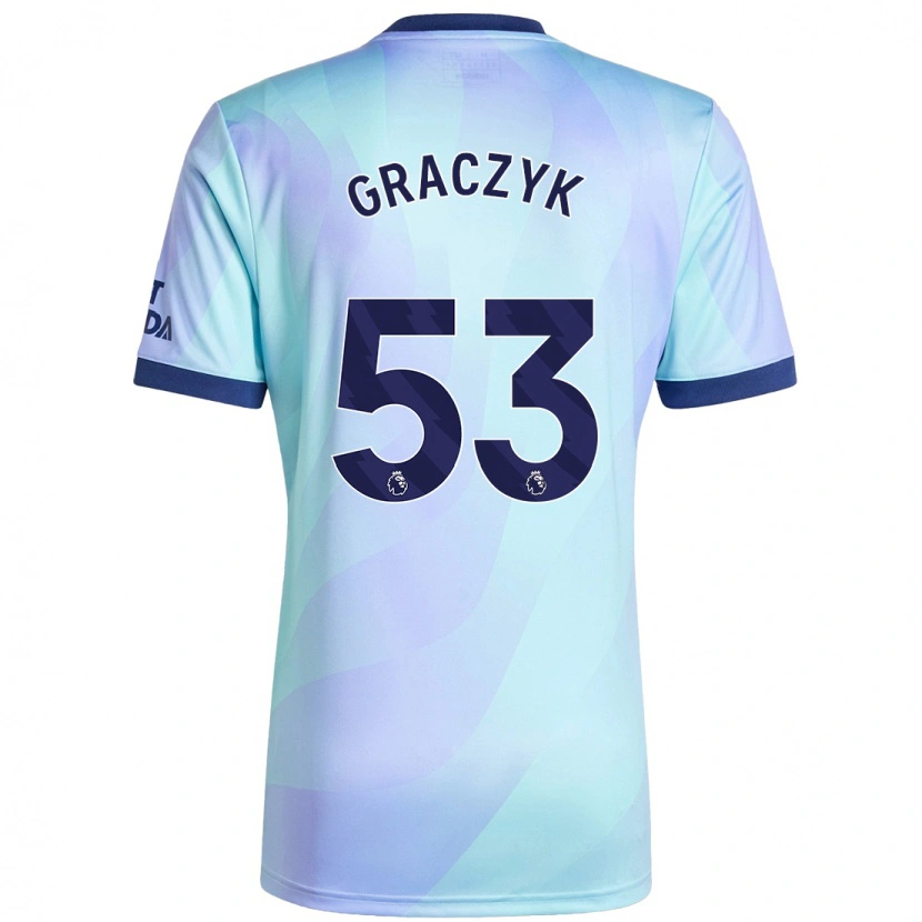 Danxen Mænd Hubert Graczyk #53 Aqua Tredje Sæt Spillertrøjer 2024/25 Trøje T-Shirt