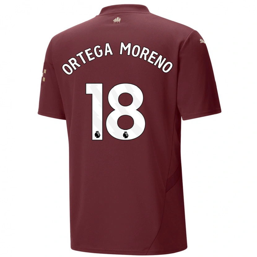Danxen Mænd Stefan Ortega #18 Rødbrun Tredje Sæt Spillertrøjer 2024/25 Trøje T-Shirt