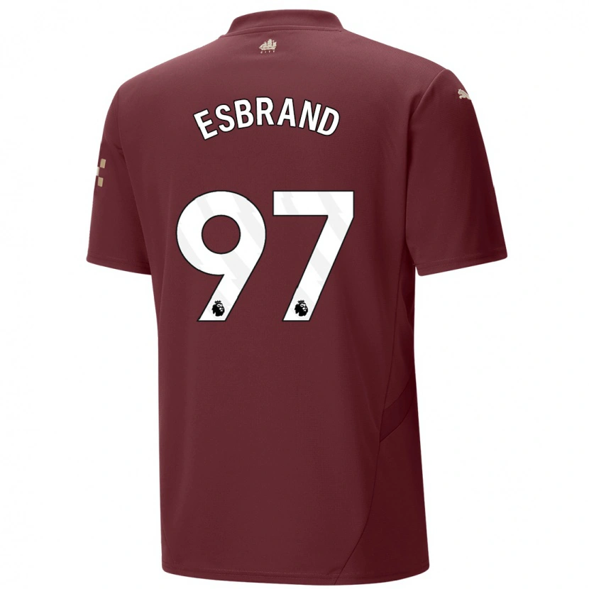 Danxen Mænd Josh Wilson-Esbrand #97 Rødbrun Tredje Sæt Spillertrøjer 2024/25 Trøje T-Shirt