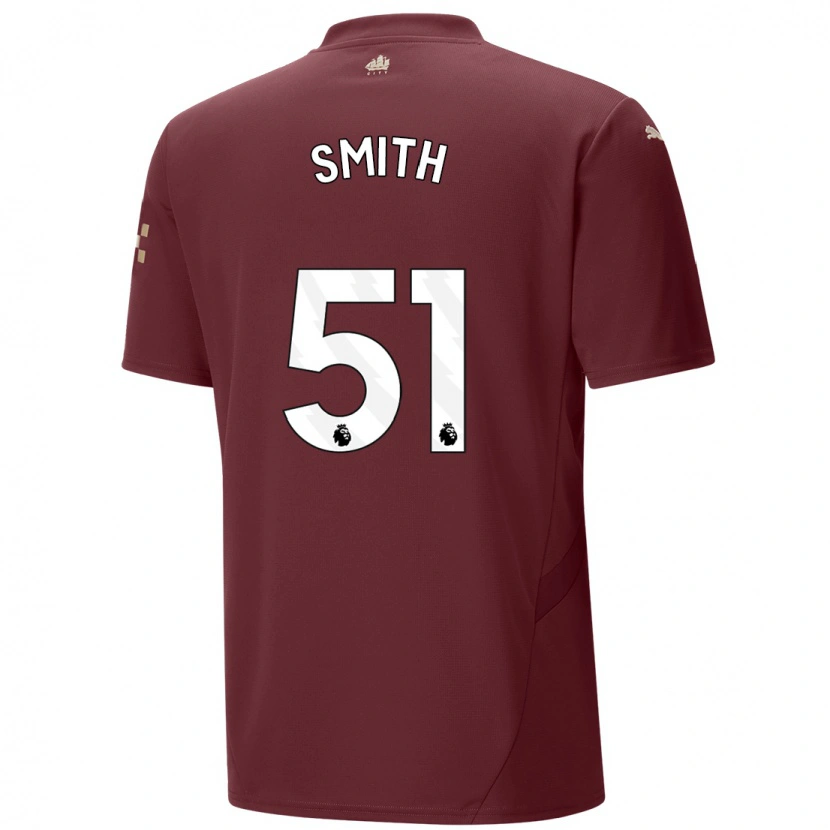 Danxen Mænd Isaac Smith #51 Rødbrun Tredje Sæt Spillertrøjer 2024/25 Trøje T-Shirt