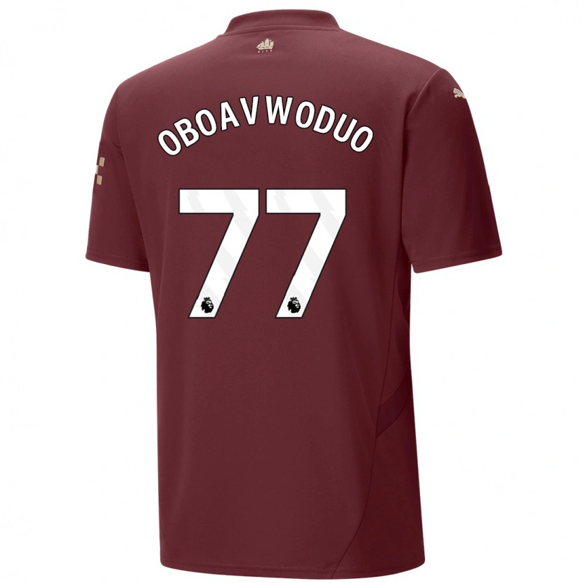 Danxen Mænd Justin Oboavwoduo #77 Rødbrun Tredje Sæt Spillertrøjer 2024/25 Trøje T-Shirt