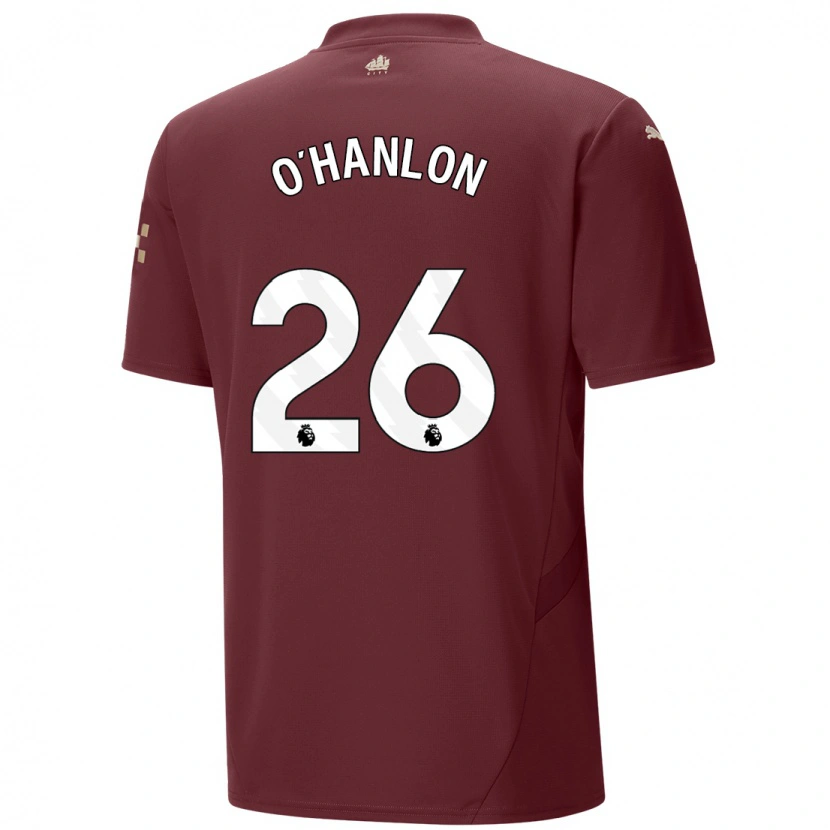 Danxen Mænd Tara O'hanlon #26 Rødbrun Tredje Sæt Spillertrøjer 2024/25 Trøje T-Shirt