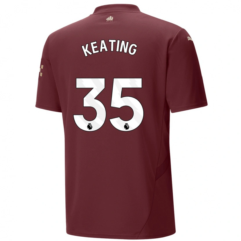 Danxen Mænd Khiara Keating #35 Rødbrun Tredje Sæt Spillertrøjer 2024/25 Trøje T-Shirt