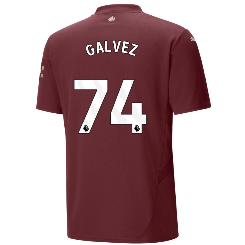 Danxen Mænd Tomas Galvez #74 Rødbrun Tredje Sæt Spillertrøjer 2024/25 Trøje T-Shirt
