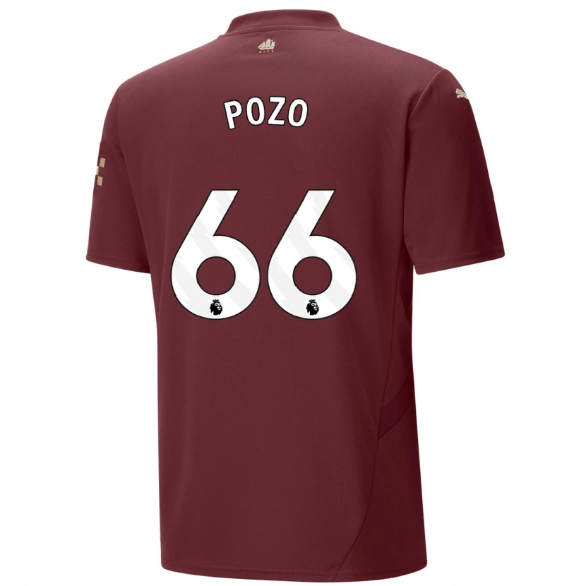 Danxen Mænd Iker Pozo #66 Rødbrun Tredje Sæt Spillertrøjer 2024/25 Trøje T-Shirt