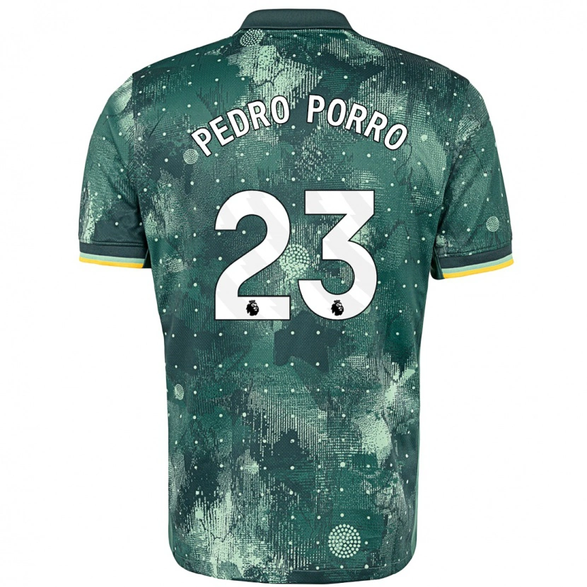 Danxen Mænd Pedro Porro #23 Mintgrøn Tredje Sæt Spillertrøjer 2024/25 Trøje T-Shirt