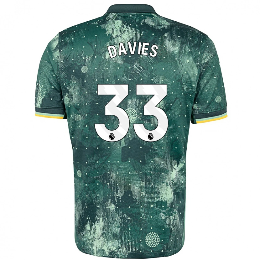 Danxen Mænd Ben Davies #33 Mintgrøn Tredje Sæt Spillertrøjer 2024/25 Trøje T-Shirt
