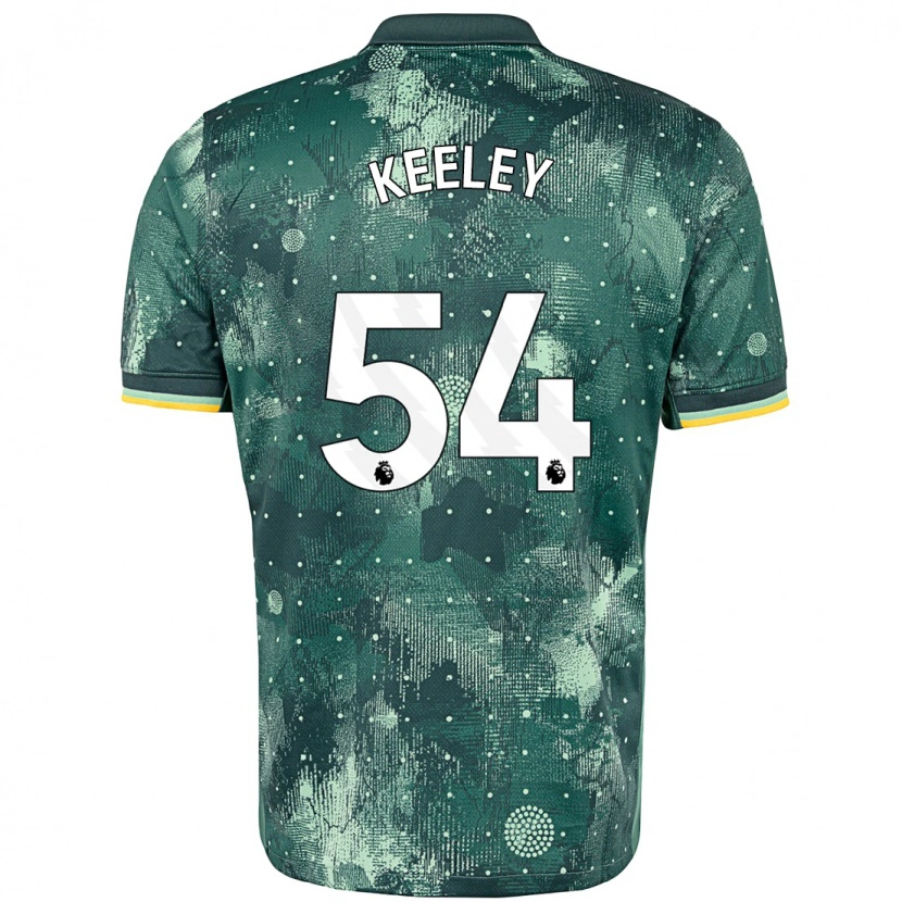 Danxen Mænd Josh Keeley #54 Mintgrøn Tredje Sæt Spillertrøjer 2024/25 Trøje T-Shirt
