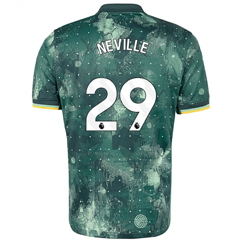 Danxen Mænd Ashleigh Neville #29 Mintgrøn Tredje Sæt Spillertrøjer 2024/25 Trøje T-Shirt