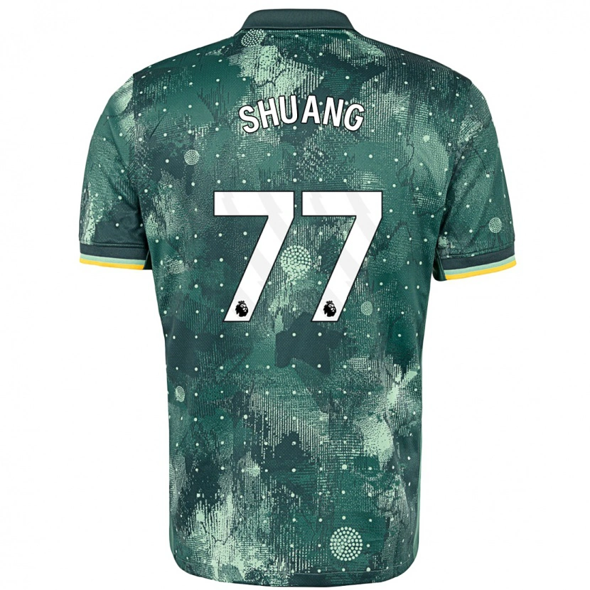 Danxen Mænd Wang Shuang #77 Mintgrøn Tredje Sæt Spillertrøjer 2024/25 Trøje T-Shirt