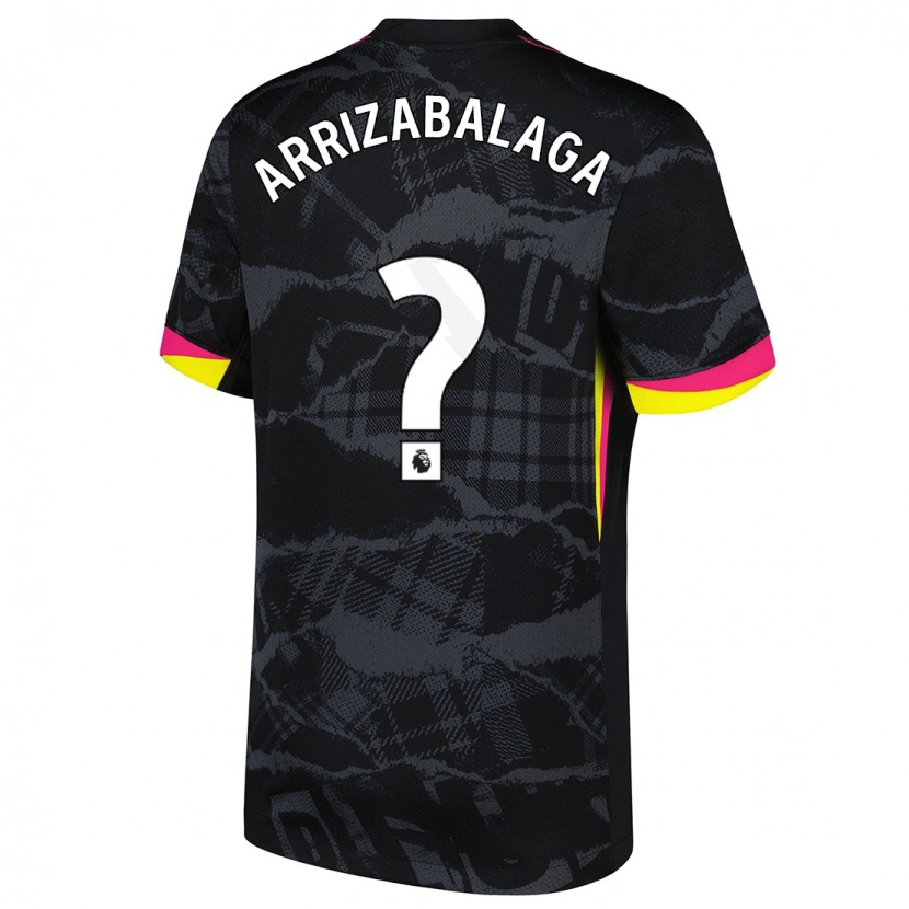 Danxen Mænd Kepa Arrizabalaga #0 Sort Pink Tredje Sæt Spillertrøjer 2024/25 Trøje T-Shirt