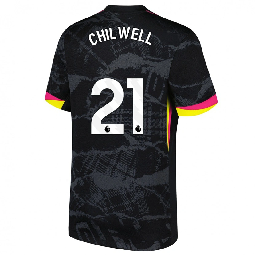 Danxen Mænd Ben Chilwell #21 Sort Pink Tredje Sæt Spillertrøjer 2024/25 Trøje T-Shirt
