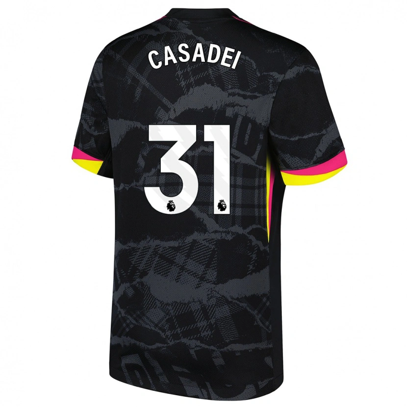Danxen Mænd Cesare Casadei #31 Sort Pink Tredje Sæt Spillertrøjer 2024/25 Trøje T-Shirt