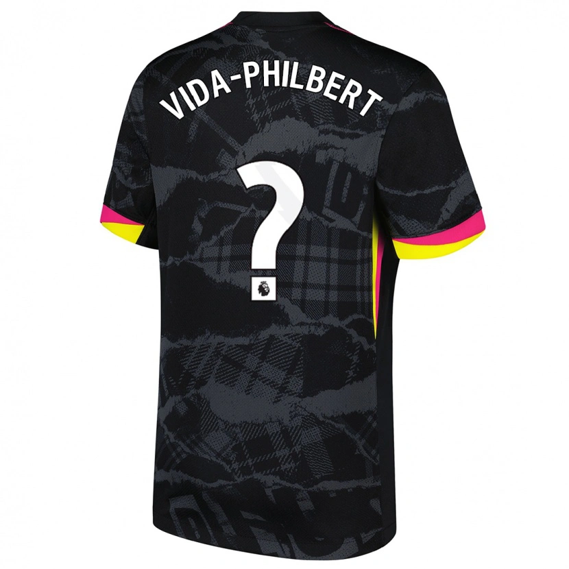 Danxen Mænd Joel Vida-Philbert #0 Sort Pink Tredje Sæt Spillertrøjer 2024/25 Trøje T-Shirt