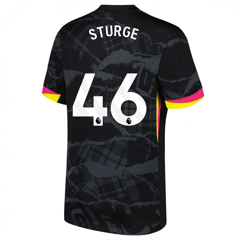 Danxen Mænd Zak Sturge #46 Sort Pink Tredje Sæt Spillertrøjer 2024/25 Trøje T-Shirt