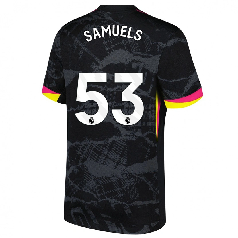 Danxen Mænd Ishé Samuels-Smith #53 Sort Pink Tredje Sæt Spillertrøjer 2024/25 Trøje T-Shirt