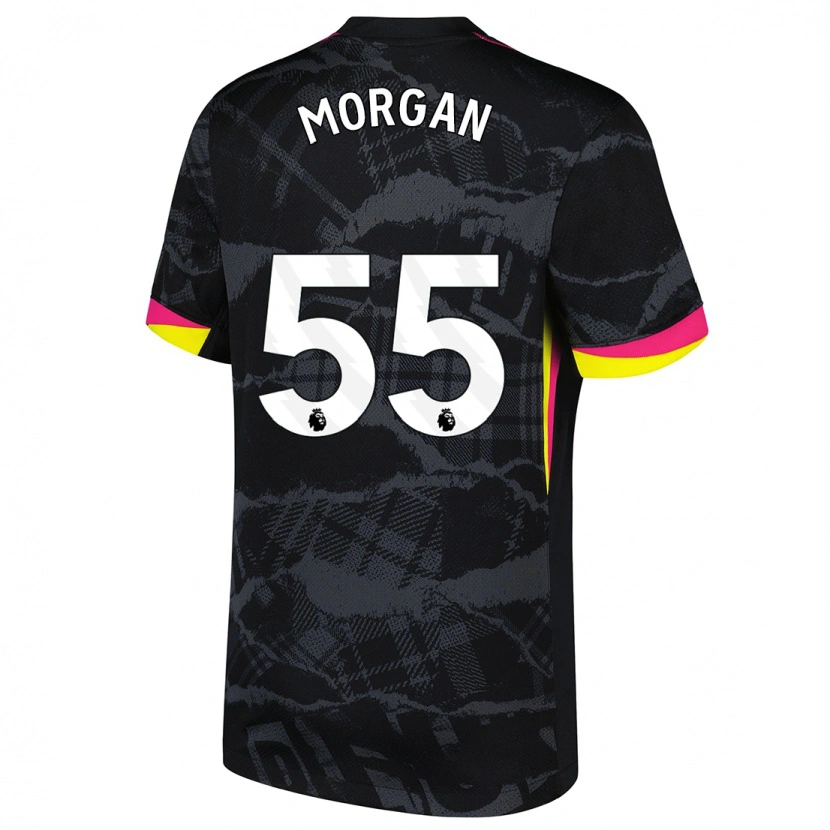 Danxen Mænd Jimmy-Jay Morgan #55 Sort Pink Tredje Sæt Spillertrøjer 2024/25 Trøje T-Shirt